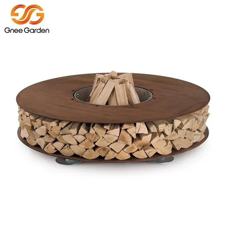 Corten Steel fire pit table(001)