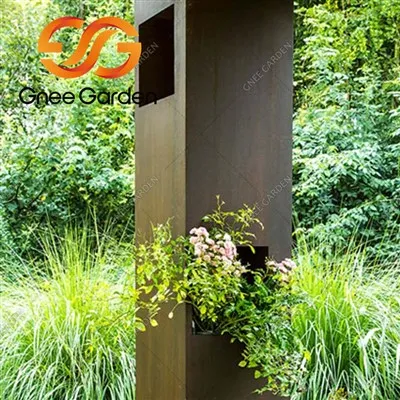 Pergola din oțel corten tăiată cu laser