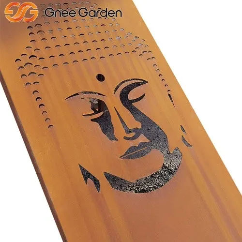 Corten Steel Decorative Buddha Design Screen