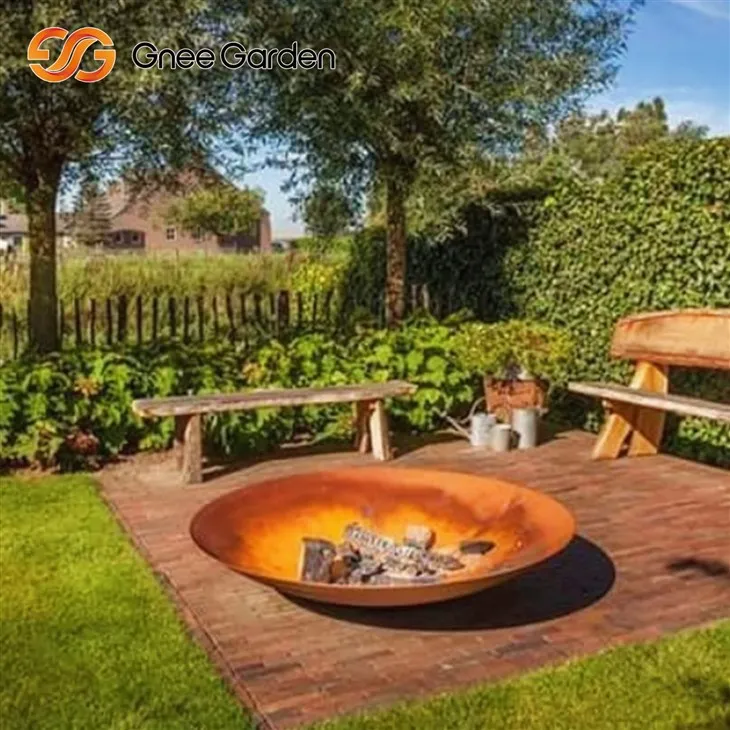 Corten Fire Bowl cu aspect natural