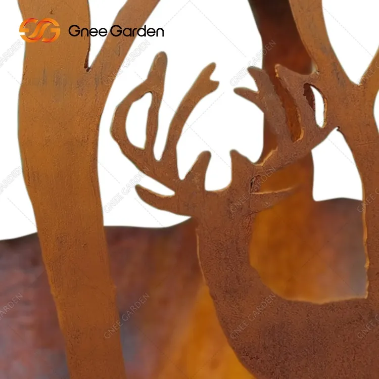 Sferă de foc Corten pentru grădinile tematice de pădure
