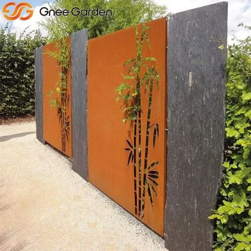 Corten laser Cut Bamboo Decorative Metal Panouri de perete