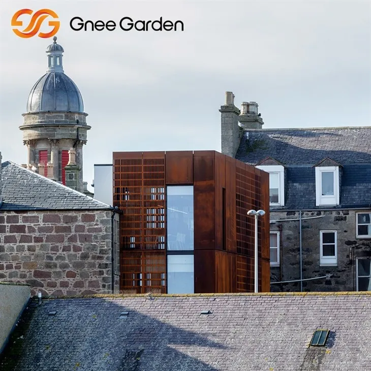 Perete de placare metalică corten rustic durabil