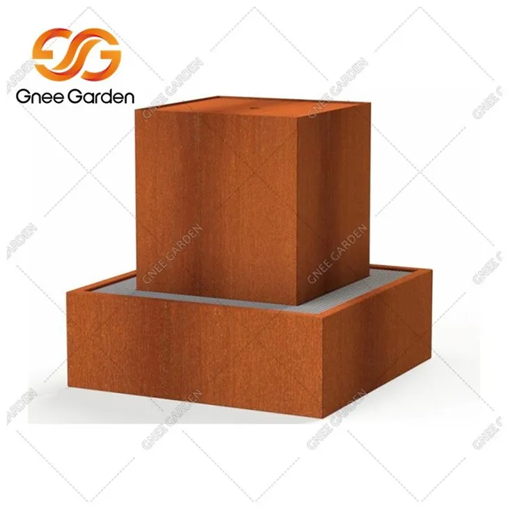 Rusty metal water feature