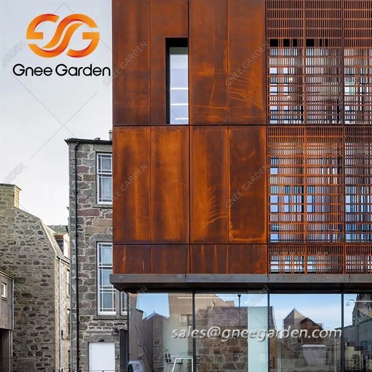 corten steel rusted wall cladding panels