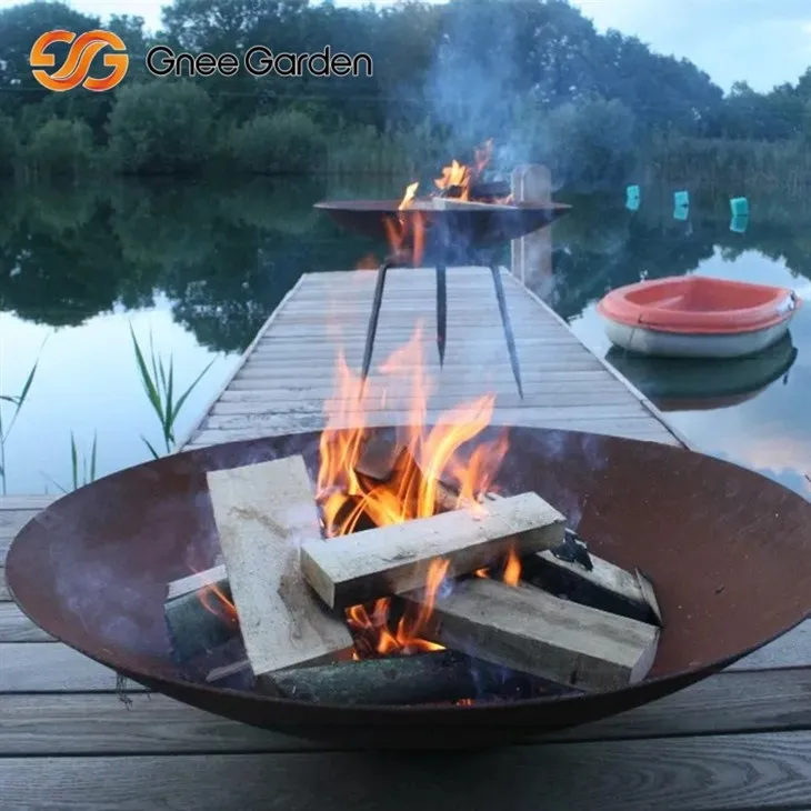 Corten Steel Portable Fire Pit Outdoor Design în aer liber