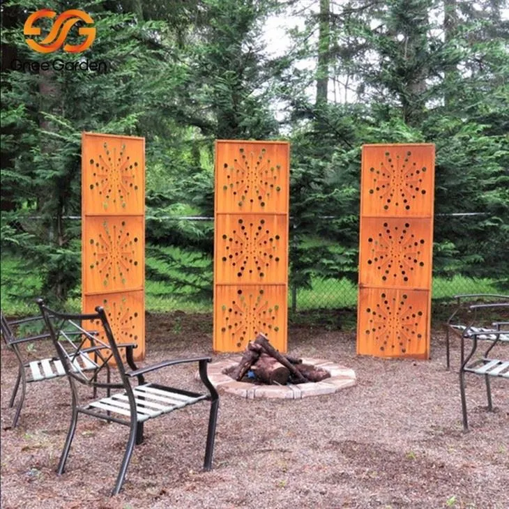 Outdoor Privacy Screen Corten Steel Metal Wall