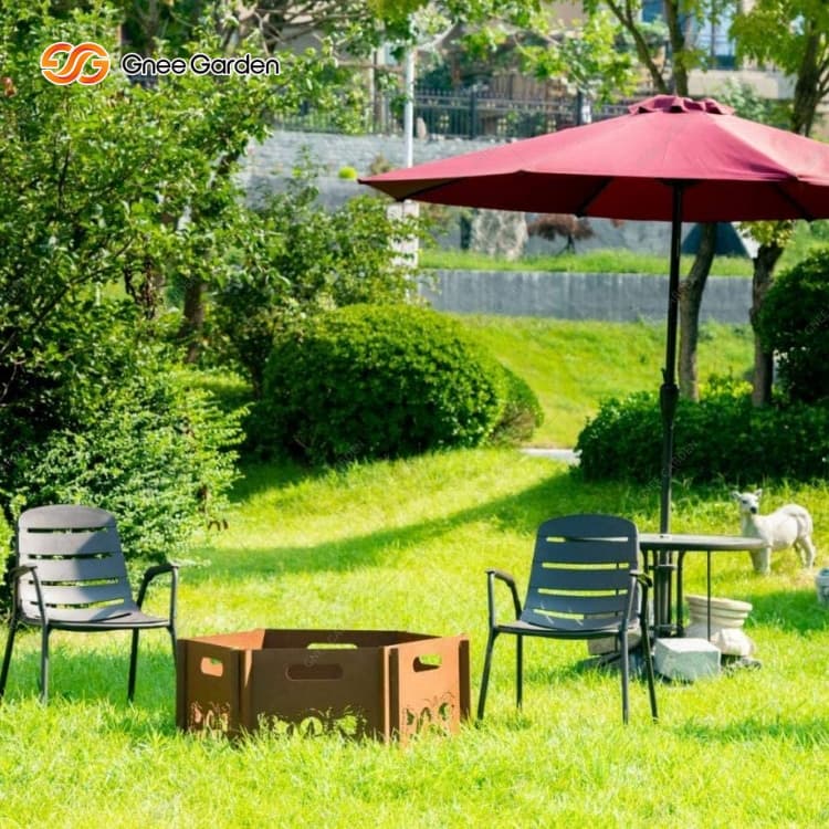 Groapa modernă în aer liber din oțel Corten