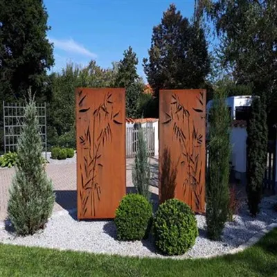 Paravan de gard corten contemporan