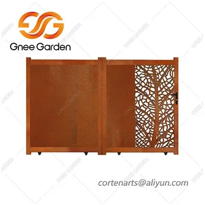 Corten Otel Vile Metal Porta Curte